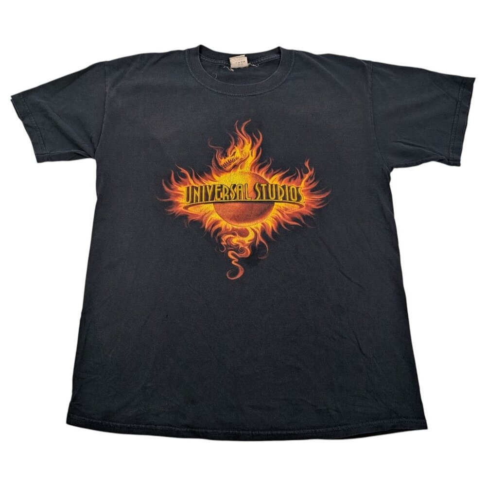 Vtg 90s Universal Studios Flame Shirt Adult L Theme Park Orlando Florida FL USA‎